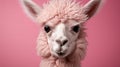 Minimalist Alpaca Photography: A Cute Camel In Peter Coulson Style Royalty Free Stock Photo