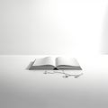 Minimalist Ambient Occlusion: Playful Book On White Table With Wires
