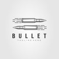 Minimalist ammo, bullet, ammunition line art logo vector illustration design
