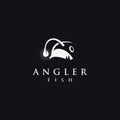 Minimalist angler fish logo icon vector template Royalty Free Stock Photo