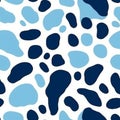 Minimalist Animal Print Polkadot Pattern In Blue Duotone Colors