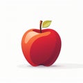Minimalist Apple Illustration On White Background