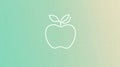 Simple apple outline graphic with pastel colors suitable for educational or health related themes. Generative AI