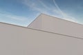 Minimalist industrial facade with geometric lines and soft daylight tones Royalty Free Stock Photo