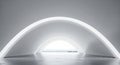 Minimalist architectural tunnel with soft white light illuminating the path forward Royalty Free Stock Photo