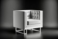 a minimalist armchair in monochromatic white, with a touch of luxury