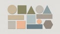 Rectangles triangles and a hexagon in various shades of beige Royalty Free Stock Photo