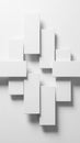 A minimalist arrangement of white rectangular blocks against a gray background isolated on white background Royalty Free Stock Photo