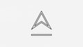 Minimalist Arrow Up Icon with Base Line Royalty Free Stock Photo