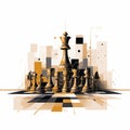 Minimalist artwork representing the concept of an Abstract Strategy Game