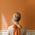 Minimalist Back With Orange Bow: A Nostalgic And Classicist Approach
