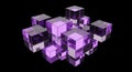 Purple Crystal Cubes Array 3D Rendered Abstract Minimalist Background Futuristic Style Royalty Free Stock Photo
