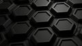 Minimalist Background with Embossed Octagon. Black Surface with Extruded 3D Shape. 3D Render