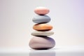 Minimalist Background, Pastel Sea Pebbles in Balanced Harmony, Relaxation, Zen, and Tranquility