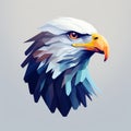 Minimalist Bald Eagle Head In Lowpolygon Style