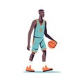 Minimalist Basketball Player Illustration on White Background for Sports Posters and Web Design.