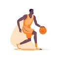 Minimalist Basketball Player Illustration on White Background for Sports Posters and Web Design.