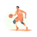 Minimalist Basketball Player Illustration on White Background for Sports Posters and Web Design.