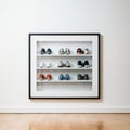 Minimalist Basketball Shoe Rack Portrait Frame For Modern Wall Decor