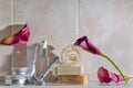 Minimalist bath and skin care still life Royalty Free Stock Photo