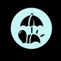 Minimalist Beach Scene Icon - Summer and Vacation Vector Design