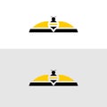 Minimalist Bee and Book Logo Concept Royalty Free Stock Photo
