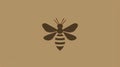 This minimalist bee icon set against a honey hued backdrop offers a subtle yet profound representation of natures