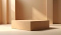 Minimalist Beige Podium with Soft Light and Shadows Royalty Free Stock Photo