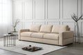 Minimalist beige sofa in living room Royalty Free Stock Photo
