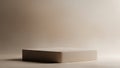 Minimalist beige square podium or platform for product display against a soft gradient background Keywords: podium Royalty Free Stock Photo