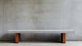 Minimalist Bench In Brutalist Environment: Editorial Style Photograph Royalty Free Stock Photo