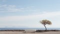 Minimalist Bench With Ocean View: Conceptual Italian Landscapes