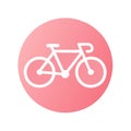 Minimalist Bicycle Graphic Vector Icon in a Circular Pink Design Royalty Free Stock Photo
