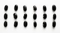 minimalist black beans white background Royalty Free Stock Photo
