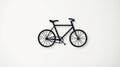 Minimalist Black Bike Icon On White Background - Optical Illusion Design