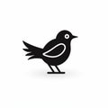 Minimalist Black Bird Icon: Layered Imagery With Subtle Irony