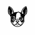 Minimalist Black Boston Terrier Logo And Character Design