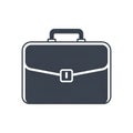 Minimalist black briefcase icon with handle and lock on transparent background Royalty Free Stock Photo