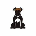 Minimalist Black And Brown Boxer Dog Logo