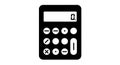 Black Calculator Icon with White Screen Royalty Free Stock Photo
