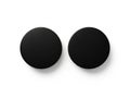 Minimalist black circular objects on white background isolated on white background Royalty Free Stock Photo