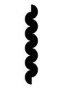 Minimalist black cobra illustration on white backdrop.