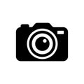Bold Black Camera Solid Icon on White Background Royalty Free Stock Photo