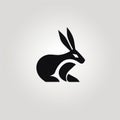 Minimalist Black Hare Icon For Sleek Websites