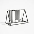 Black Metal Wire Frame Object Holder with Multiple Slots on White Background display stand Royalty Free Stock Photo