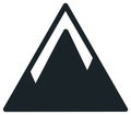 Minimalist black mountain peak icon in a geometric triangle shape Royalty Free Stock Photo