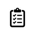 Simple Outline Clipboard with Checkmarks and Lines Icon for Task Management Royalty Free Stock Photo