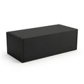 Minimalist black rectangular box on white surface Royalty Free Stock Photo