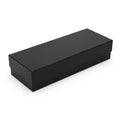Minimalist black rectangular box on white surface Royalty Free Stock Photo