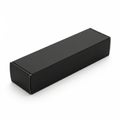 Minimalist black rectangular box on white surface Royalty Free Stock Photo